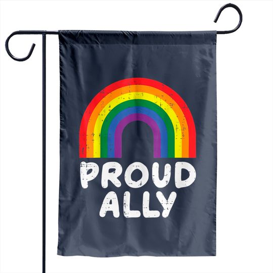 Discover Proud Ally Gay Rainbow Pride Flag Lgbtq Support Classic Garden Flags