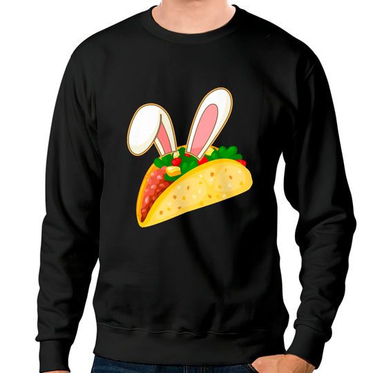 Discover Easter Day Easter Taco Emoticon with Bunny Ears Sweatshirts