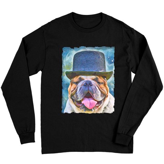 Discover English Bulldog English Bulldog On Grunge Background Long Sleeves