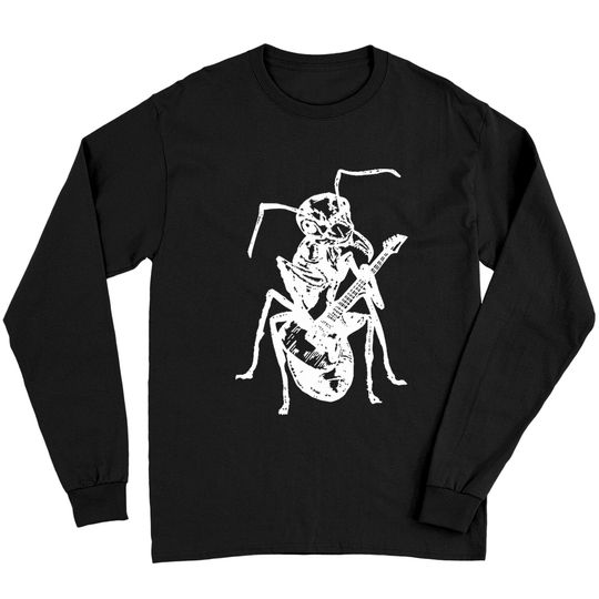 Discover Seembo T- Shirt S E E M B O Ant Playing Guitar Guitarist Musician Music Fun Band T- Shirt Long Sleeves