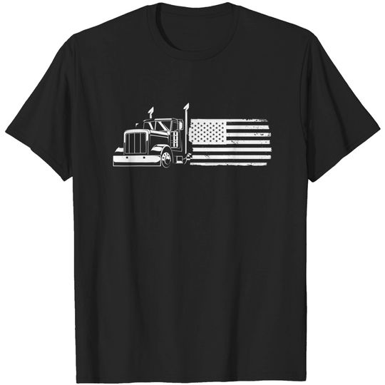 Discover Truck Driver American Flag T-Shirt