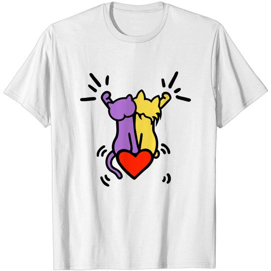 Discover Keith lovers haring outline animal cat - Keith Lovers Haring Outline Animal Cat - T-Shirt