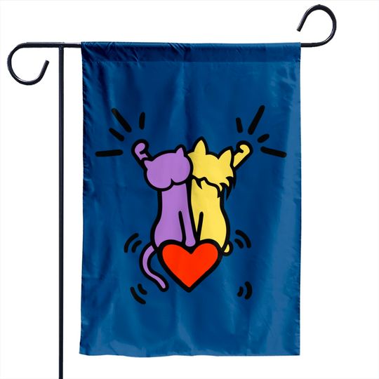 Discover Keith lovers haring outline animal cat - Keith Lovers Haring Outline Animal Cat - Garden Flags