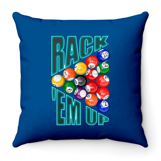 Discover Rack’em Up Billiards - Pool Player - Throw Pillows