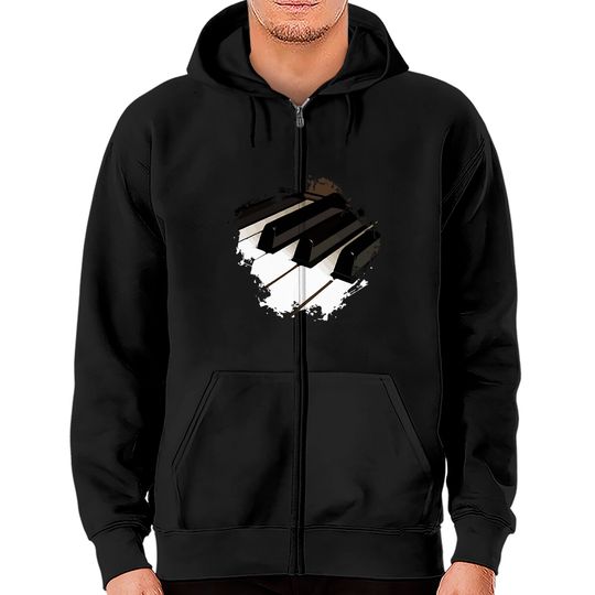 Discover Piano Music Zip Hoodies