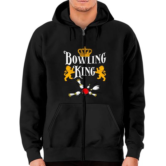 Discover Bowling King And Queen Couple Matching Team Bowling Zip Hoodies