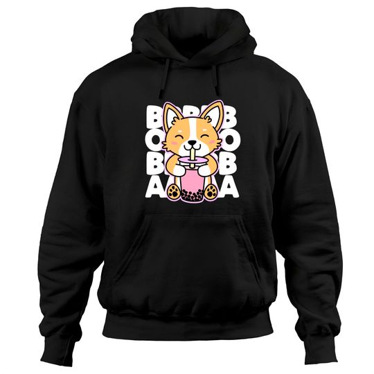 Discover Kawaii Boba Cute Anime Dog Corgi Pullover Hoodie