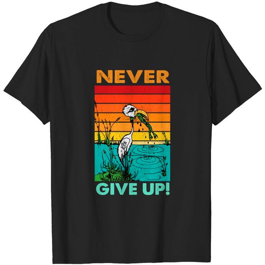 Discover Never Give Up Frog T-shirt Motivational Inspirational