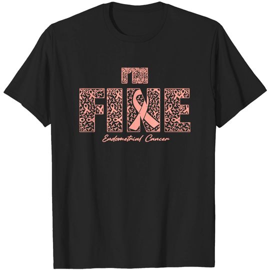 Discover Endometrial Cancer Awareness Endometrial Cancer Awareness Fine Ribbons - In This Family We Fight Together T-Shirt
