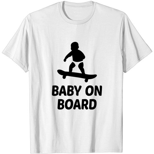 Discover Baby On Board - Funny Skateboard Silhouette T-shirt