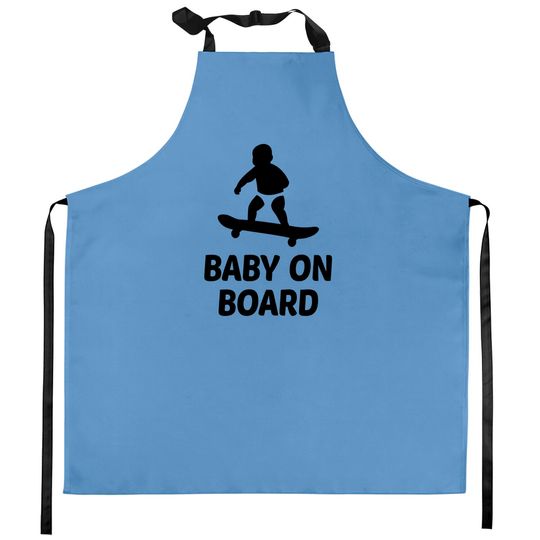 Discover Baby On Board - Funny Skateboard Silhouette Kitchen Aprons