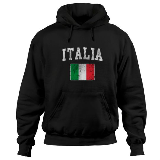Discover Vintage Italia Italian Flag Italy Italiano Gift Te Hoodies