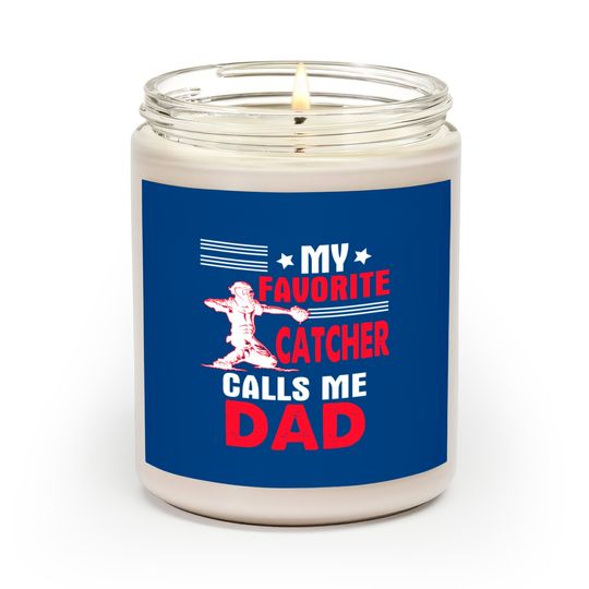 Discover Dad Catcher Baseball Softball Grandpa Distressed - Gift For Dad - Scented Candles