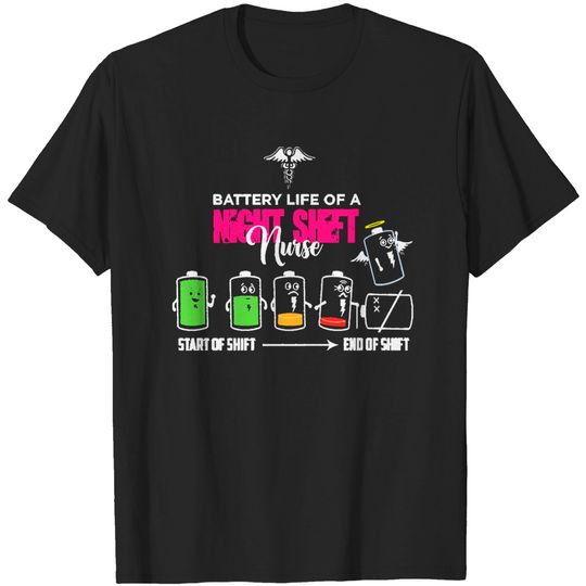 Discover Battery Life Of Night Shift Nurse Battery Life of Night Shift Nurse T-Shirt