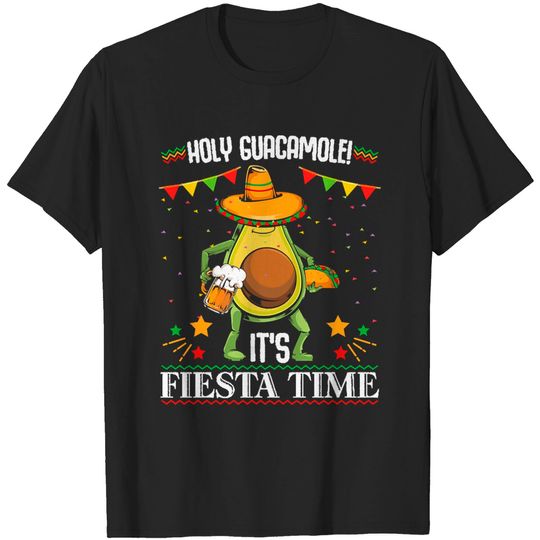 Discover Avocado Avocado - Holy Guacamole! It's Fiesta Time - Mexican Sombrero T-Shirt