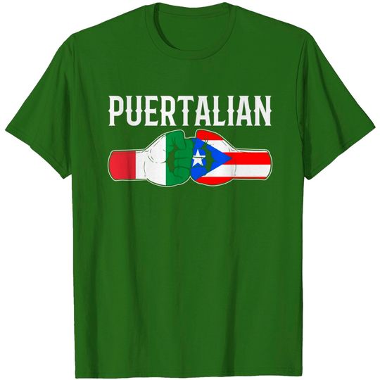 Discover Bandera Italian T-Shirt Funny Puerto Rican And Italian Flag Design - Puertalian