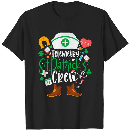 Discover Telemetry St Patricks Day Nurse Telemetry St Patrick's Day Nurse Crew Family Group Nursing T-Shirts
