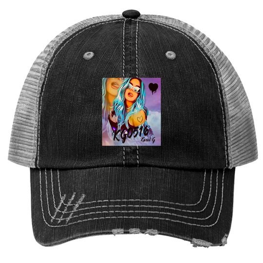 Discover Karol G Trucker Hat,La Bichota Karol G KG0516 Reggeaton Black Trucker Hats