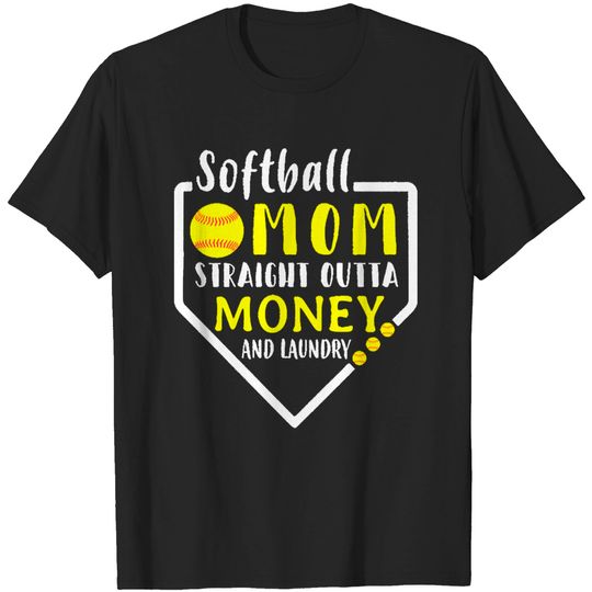Discover Softball Mom Softball Mom Straight Outta Money Laundry Detergent T-Shirts