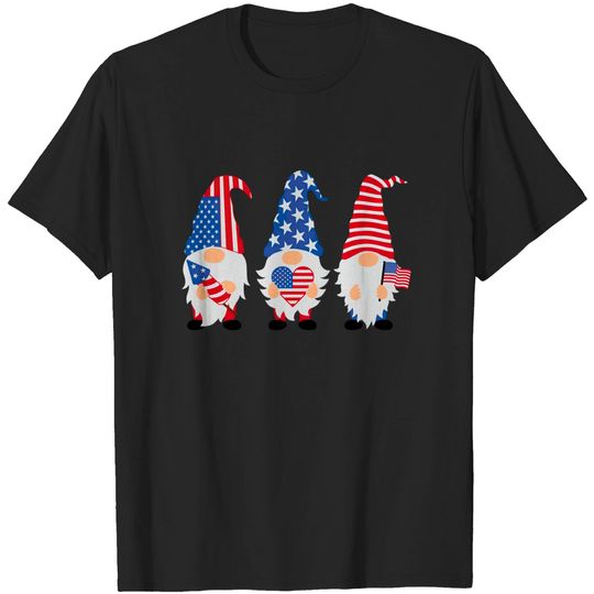 Discover Patriotic Gnomes With USA Flag T Shirt