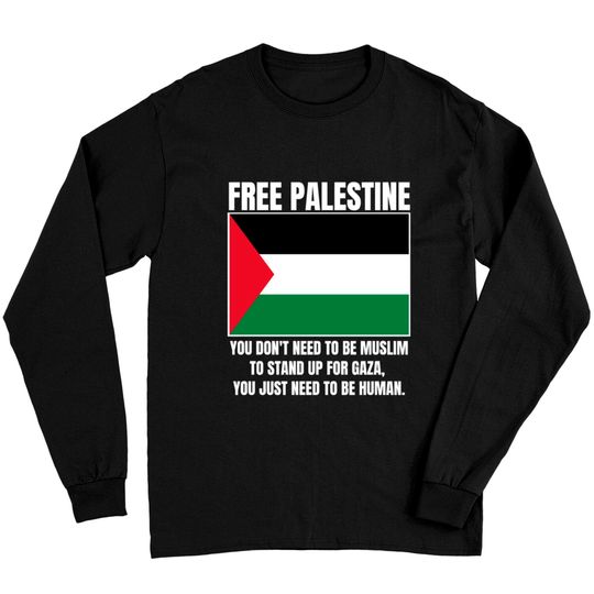 Discover Free Palestine, Palestine Flag, Peace Message Long Sleeves