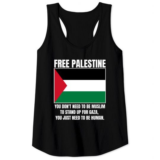 Discover Free Palestine, Palestine Flag, Peace Message Tank Tops