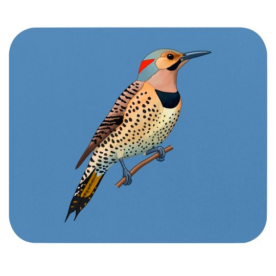 Discover Yellow Shafted Northern Flicker Woodpecker Bird Lover Gift Mouse Pads