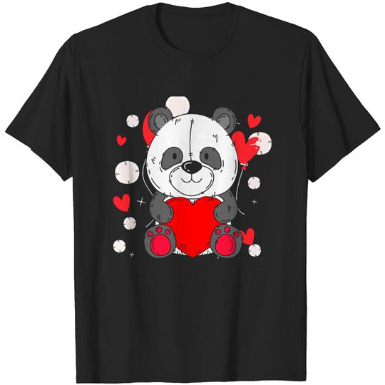 Discover Funny Gift For Family Members Cute Panda Shirts For Women And Men - Panda Heart Valentines Day Gift For Bear Lover T-Shirts