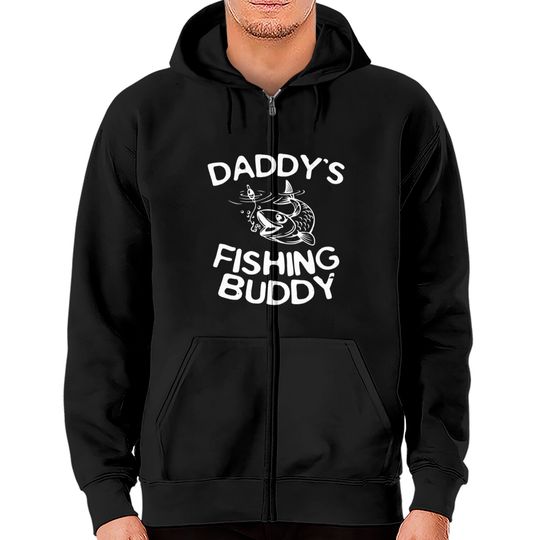Discover Kids Daddy s Fishing Buddy Young Fisherman Zip Hoodies