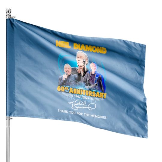 Discover Neil Diamond 60th Anniversary Signatures House Flag - Vintage Fan Gift