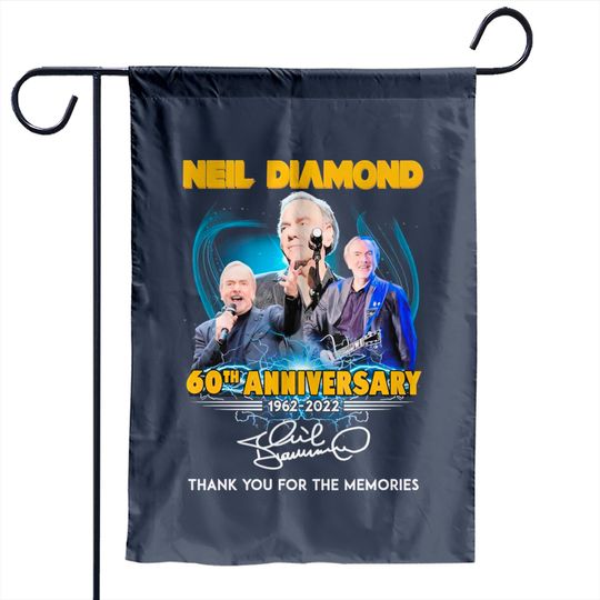 Discover Neil Diamond 60th Anniversary Signatures Garden Flag - Vintage Fan Gift