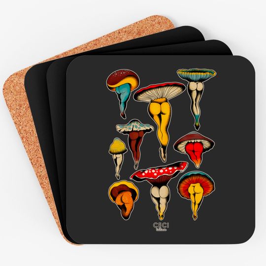 Discover Sexy mushrooms tattoo flash Racerback Coasters
