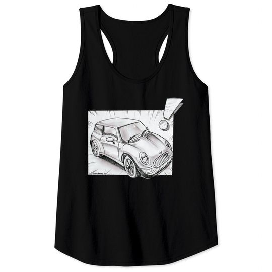 Discover Mini Cooper pencil sketch - Mini Cooper - Tank Tops