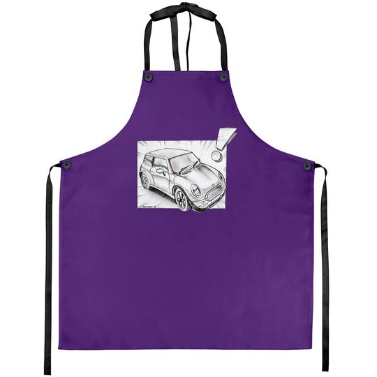 Discover Mini Cooper pencil sketch - Mini Cooper - Aprons