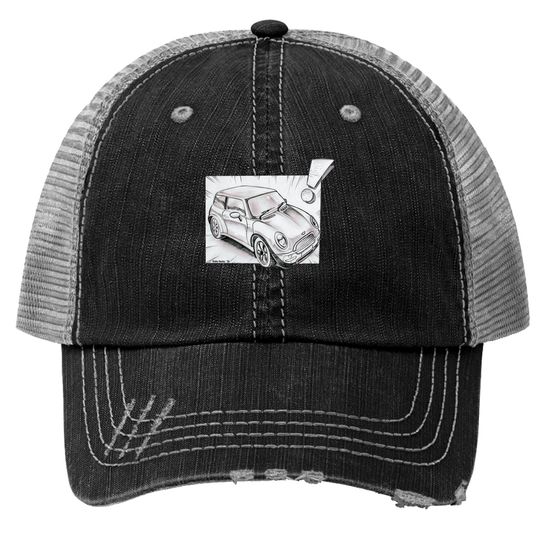 Discover Mini Cooper pencil sketch - Mini Cooper - Trucker Hats
