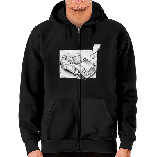 Discover Mini Cooper pencil sketch - Mini Cooper - Zip Hoodies
