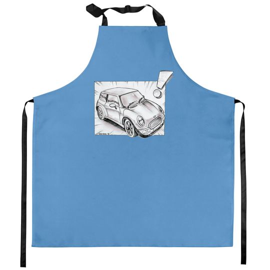Discover Mini Cooper pencil sketch - Mini Cooper - Kitchen Aprons