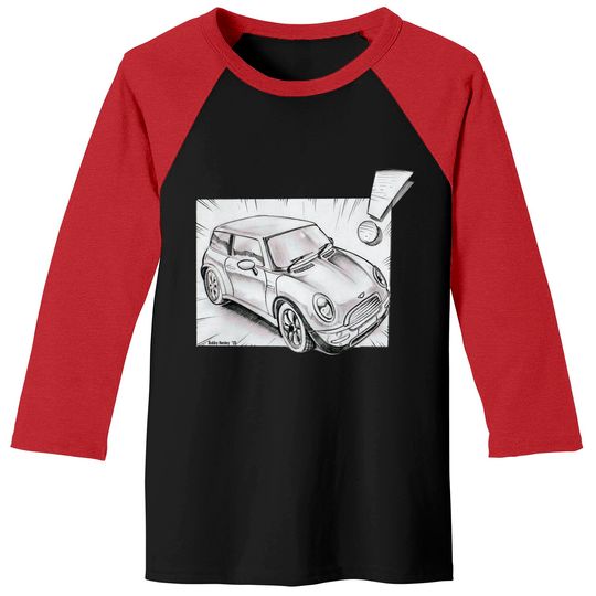 Discover Mini Cooper pencil sketch - Mini Cooper - Baseball Tees