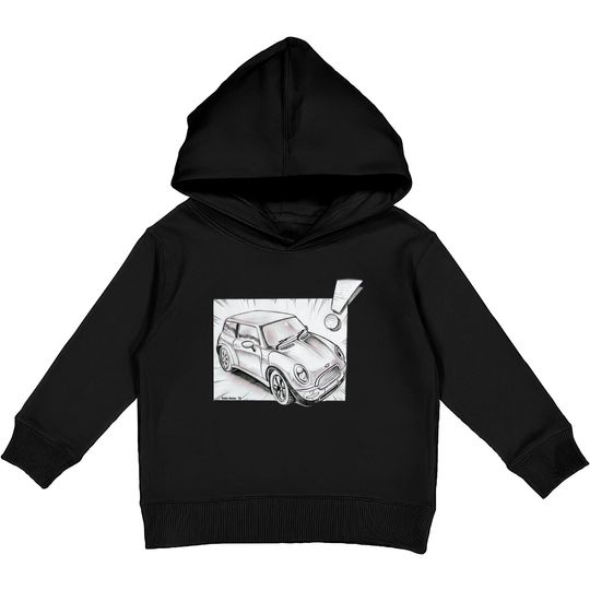 Discover Mini Cooper pencil sketch - Mini Cooper - Kids Pullover Hoodies