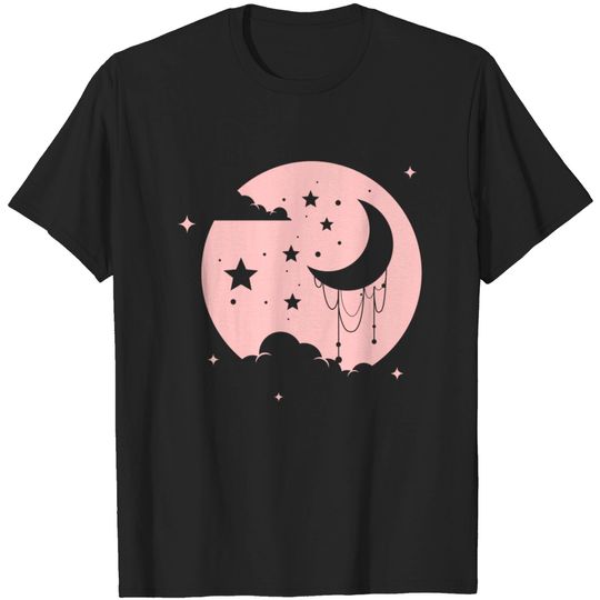 Discover Kawaii Cute Pastel Goth Moon T-shirt