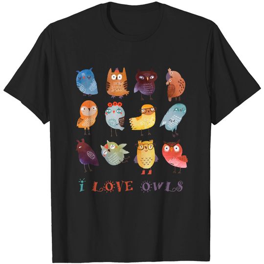 Discover Watercolor Owls - Owl - T-Shirt