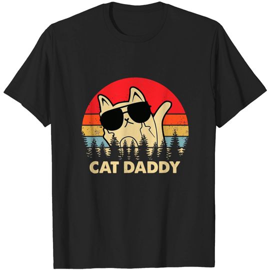 Discover Cat Daddy Vintage Eighties Style Cat Distressed T-shirt