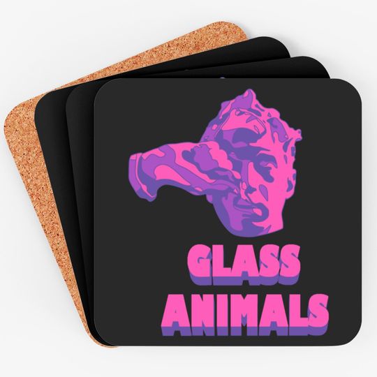 Discover Glass Animals Purple Head And Logo Coasters
