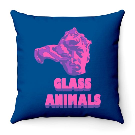 Discover Glass Animals Purple Head And Logo Throw Pillows