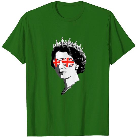 Discover Queen Elizabeth II Sunglasses British Crown Union Jack Meme Premium T-Shirt