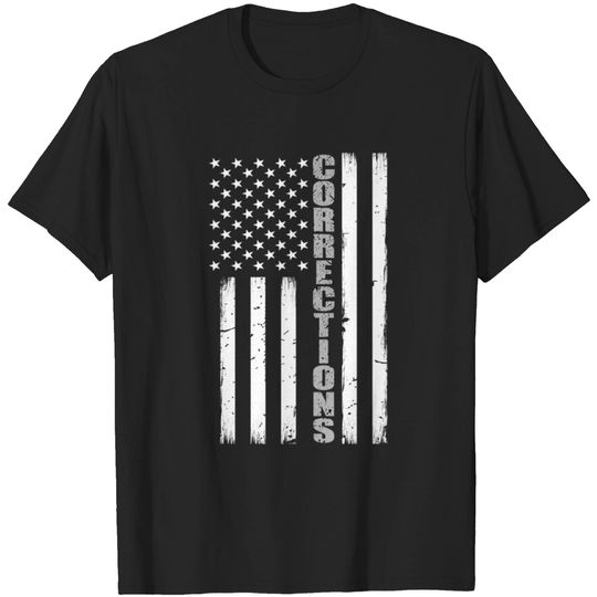 Discover Thin Silver Line Corrections Flag Gift Tee T-shirt