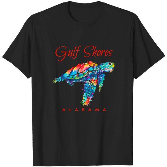 Discover Gulf Shores Alabama Watercolor Sea Turtle T-Shirt