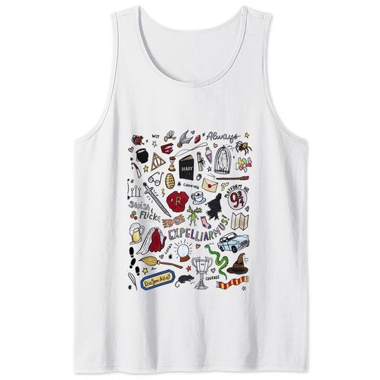 Discover Wizarding World Potter Doodle Unisex Tank Tops