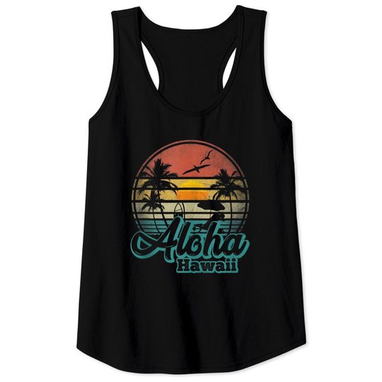 Discover Aloha Beaches Tank Top Aloha Hawaii Hawaiian Beach Surfing Vintage Vacation 2022