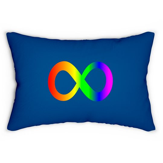 Discover autism infinity symbol// rainbow Lumbar Pillows